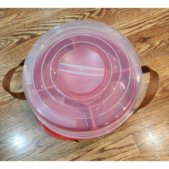 Vintage Peterboro Entertainment Basket with Handles, Chip & Dip Tray - Picture 2 of 12